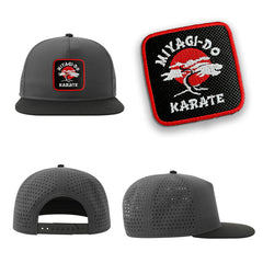 Miyagi Do Streetwear Grey Hat with Flat Visor Embroidered Patch