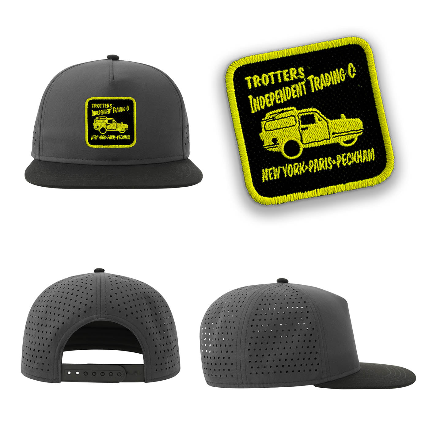 Trotters Streetwear Grey Hat with Flat Visor