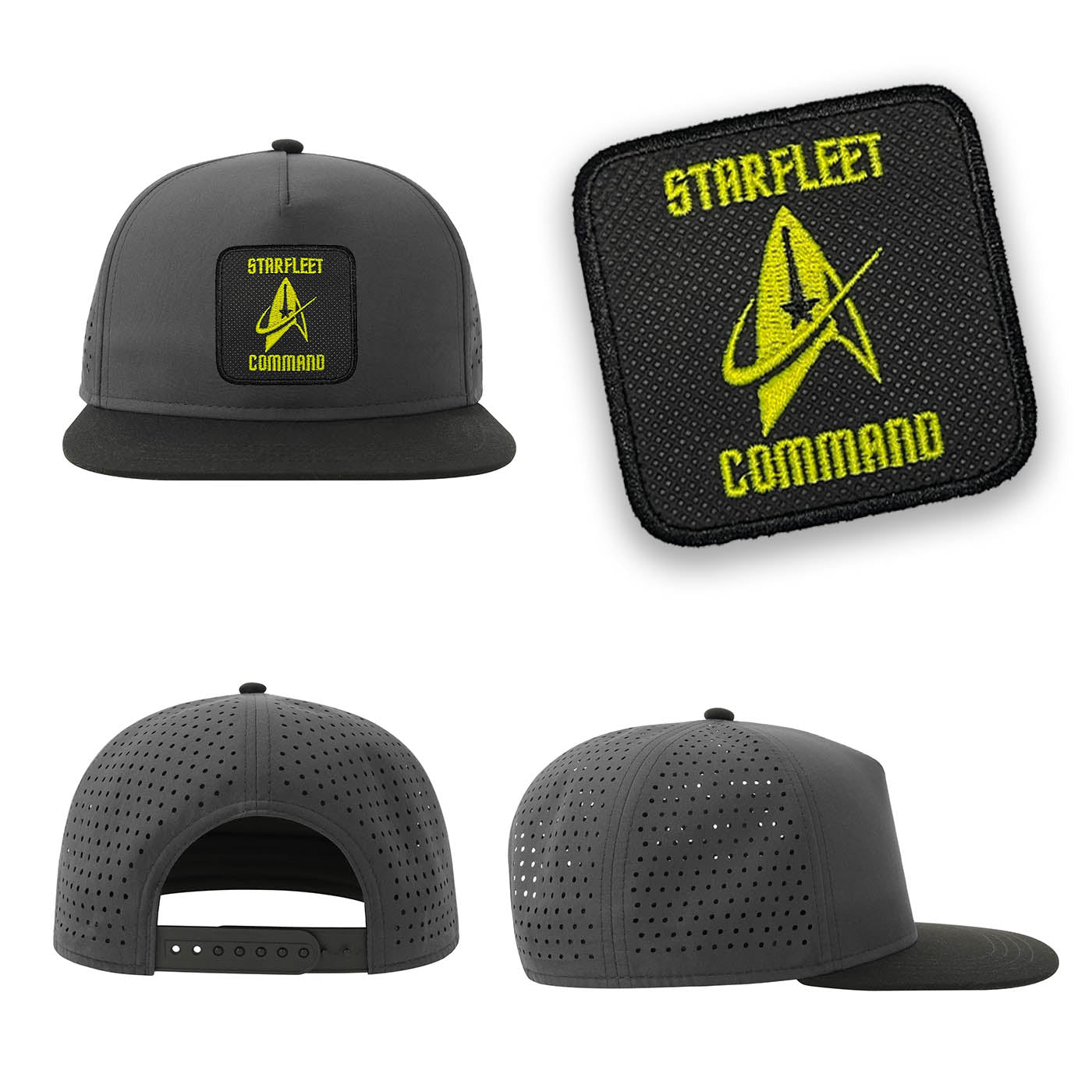 Starfleet Command Streetwear Grey Hat with Flat Visor Embroidered Patch