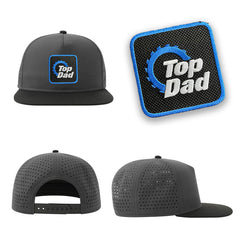 Top Dad Streetwear Grey Hat with Flat Visor Embroidered Patch