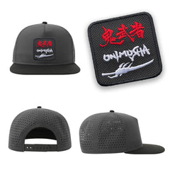 Onimusha Streetwear Grey Hat with Flat Visor Embroidered Patch
