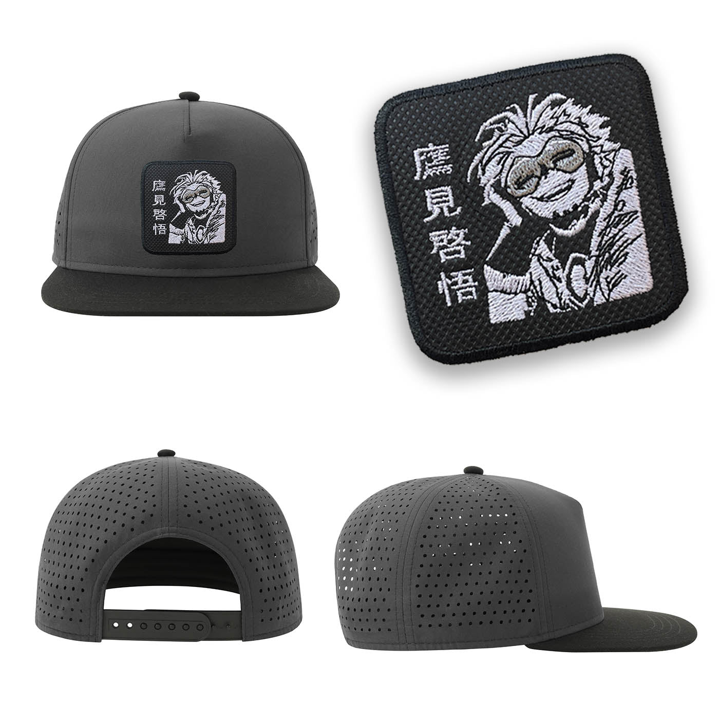 Hawks Keigo Takami Streetwear Grey Hat with Flat Visor Embroidered Patch