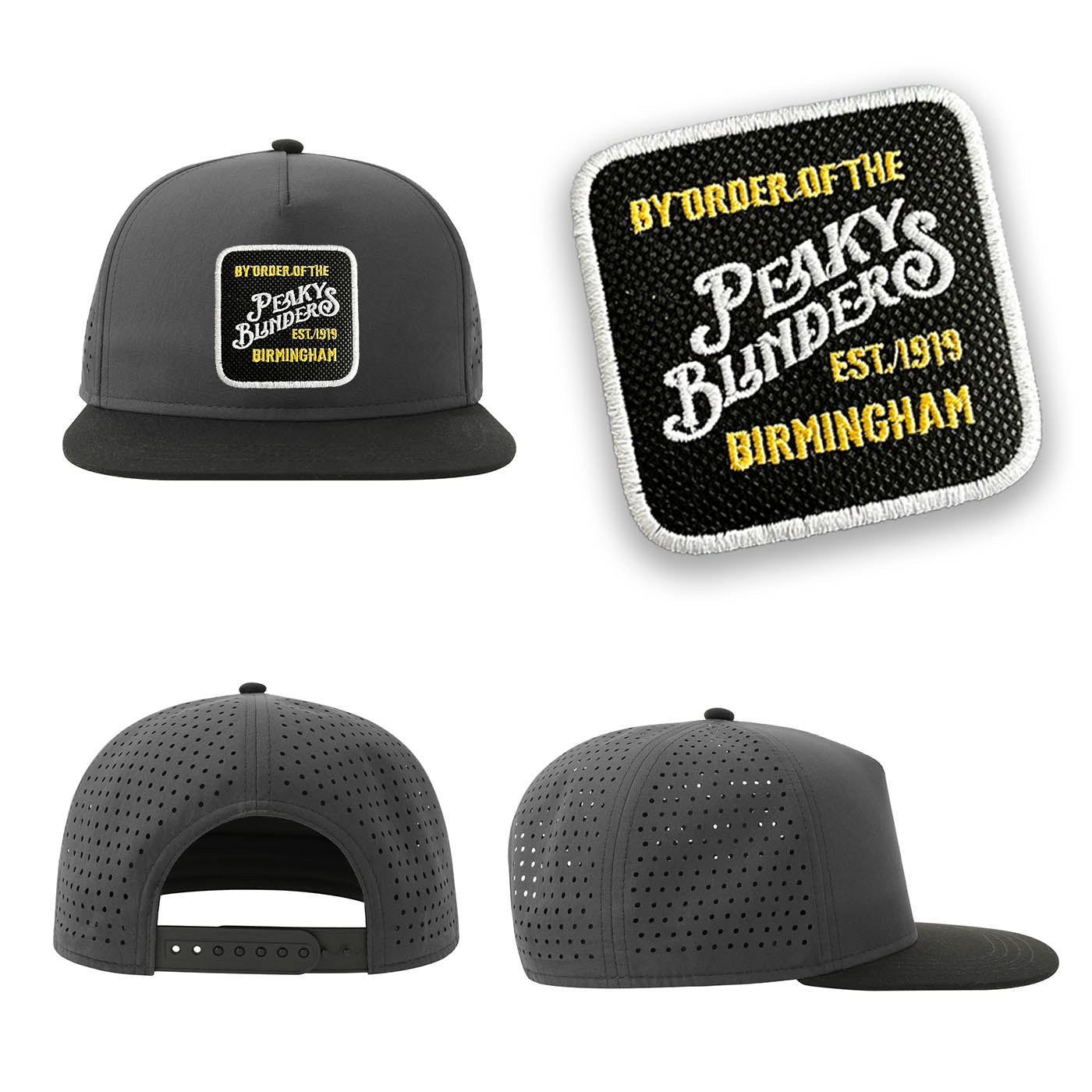 Peaky Blinders Streetwear Grey Hat with Flat Visor Embroidered Patch