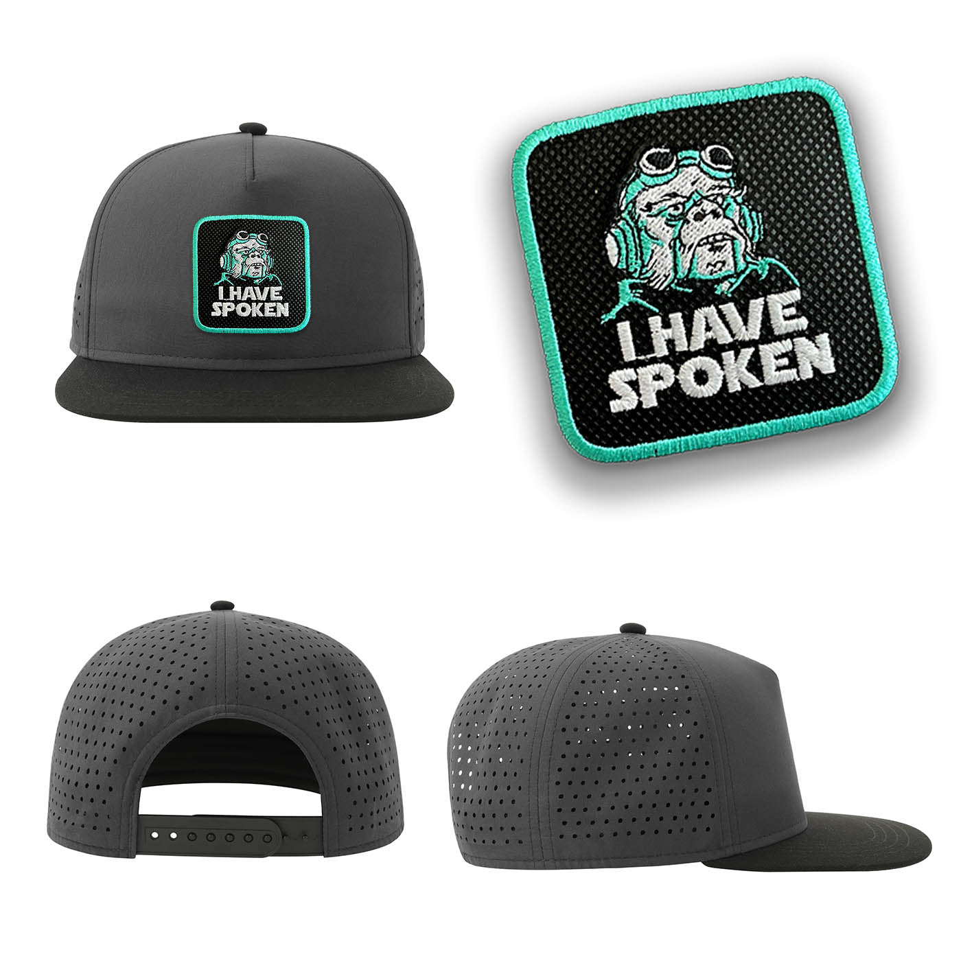I Have Spoken Streetwear Grey Hat with Flat Visor Embroidered Patch
