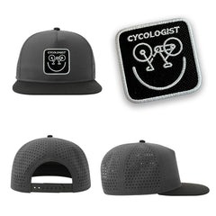 Cycologist Streetwear Black Hat with Flat Visor Embroidered Patch