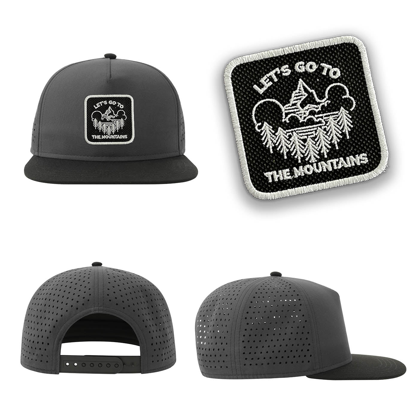 Outdoor Streetwear Grey Hat with Flat Visor Embroidered Patch