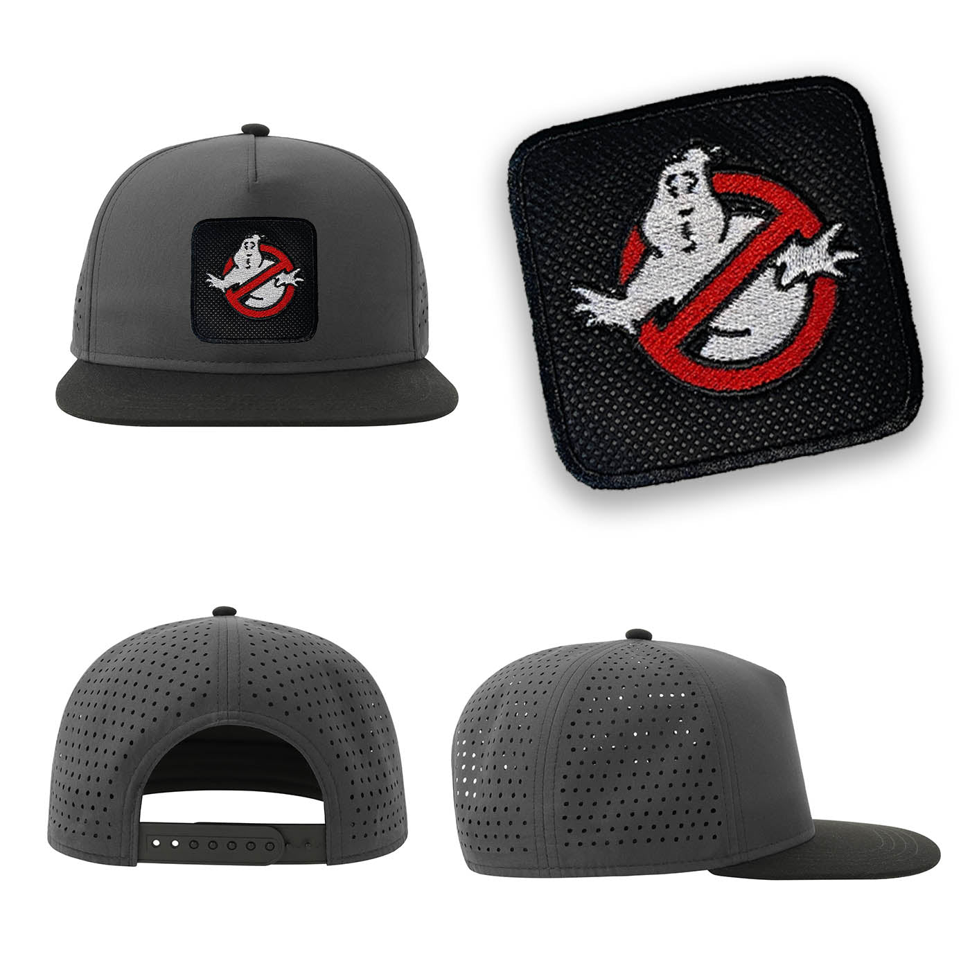 Ghostbusters Streetwear Grey Hat with Flat Visor Embroidered Patch