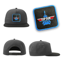 Top Gun Streetwear Grey Hat with Flat Visor Embroidered Patch