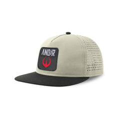 Andor Streetwear Light Grey Hat with Flat Visor Embroidered Patch