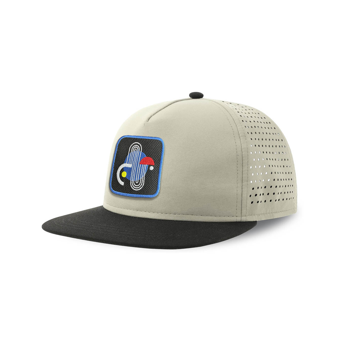 Bauhause Streetwear Light Grey Hat with Flat Visor Embroidered Patch