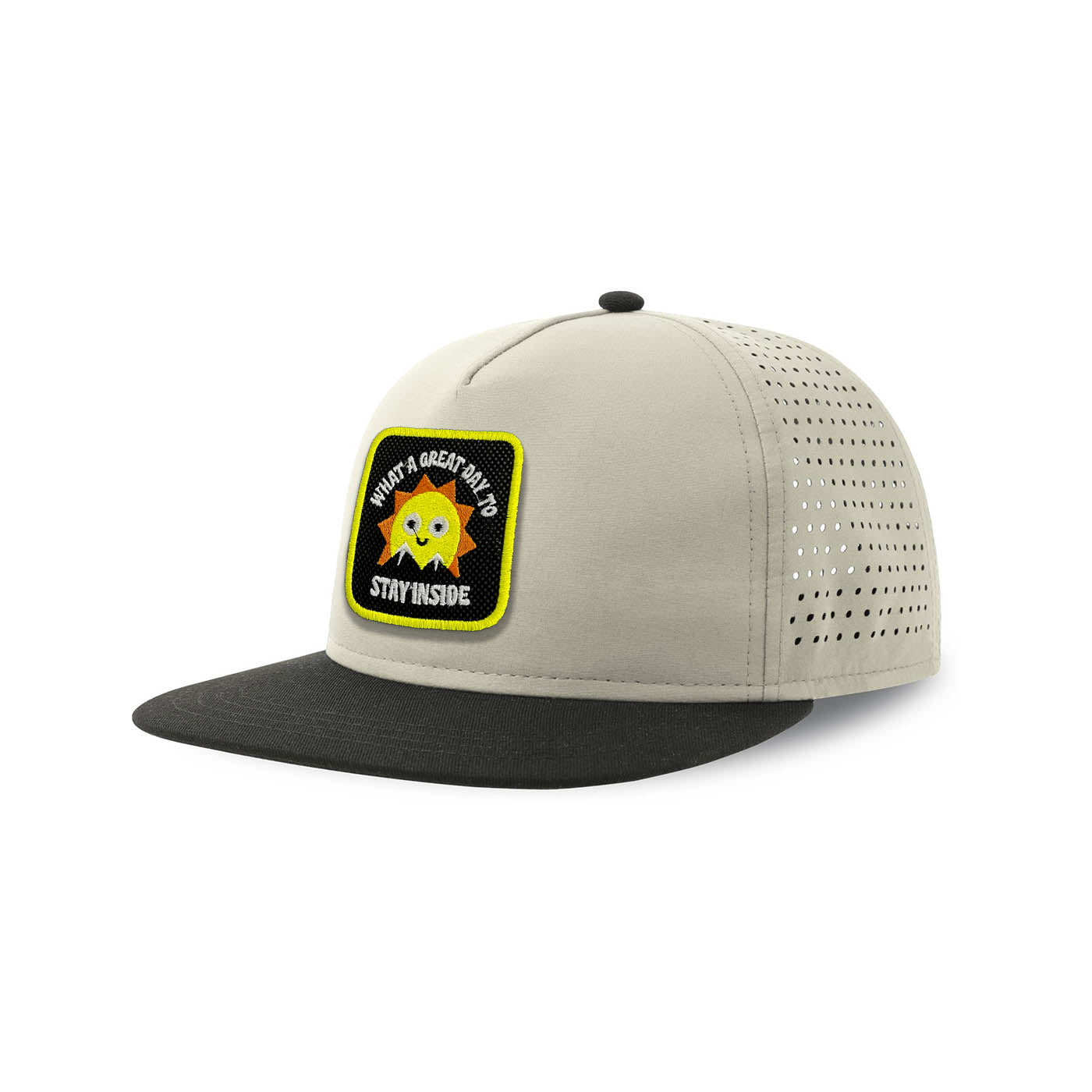 Great Day Streetwear Light Grey Hat with Flat Visor Embroidered Patch