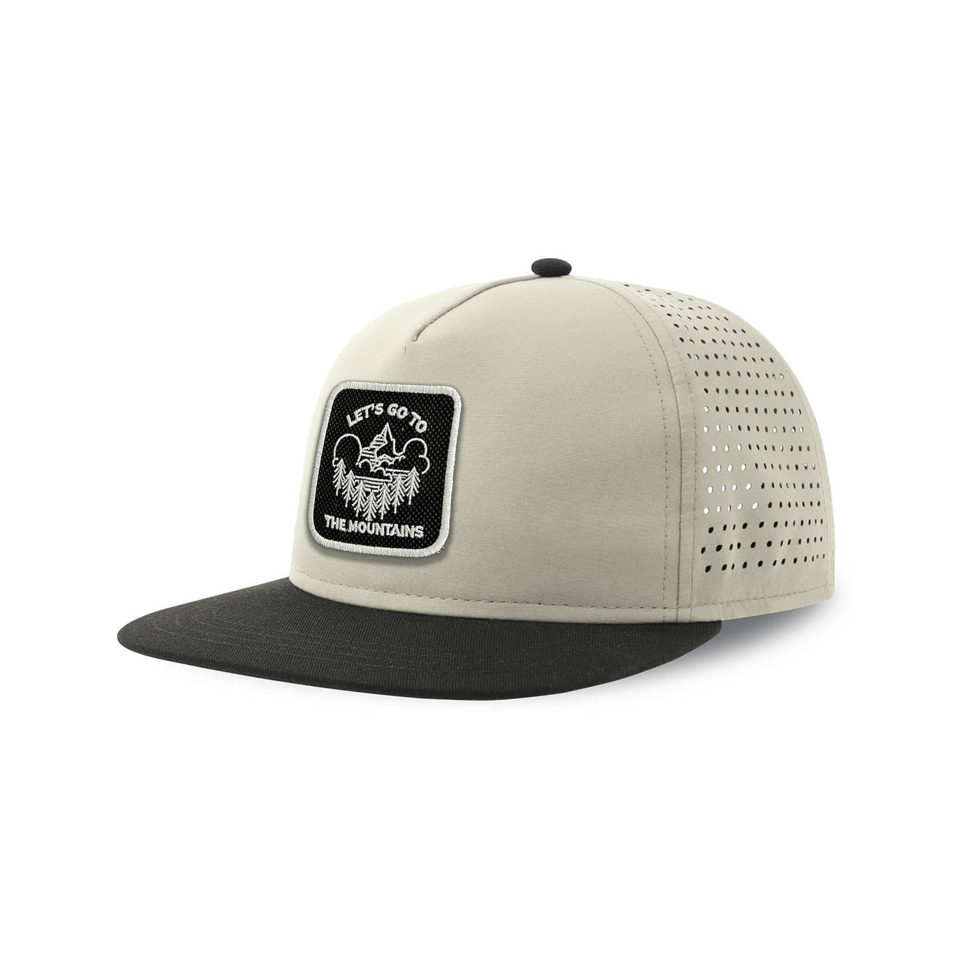 Outdoor Streetwear Light Grey Hat with Flat Visor Embroidered Patch