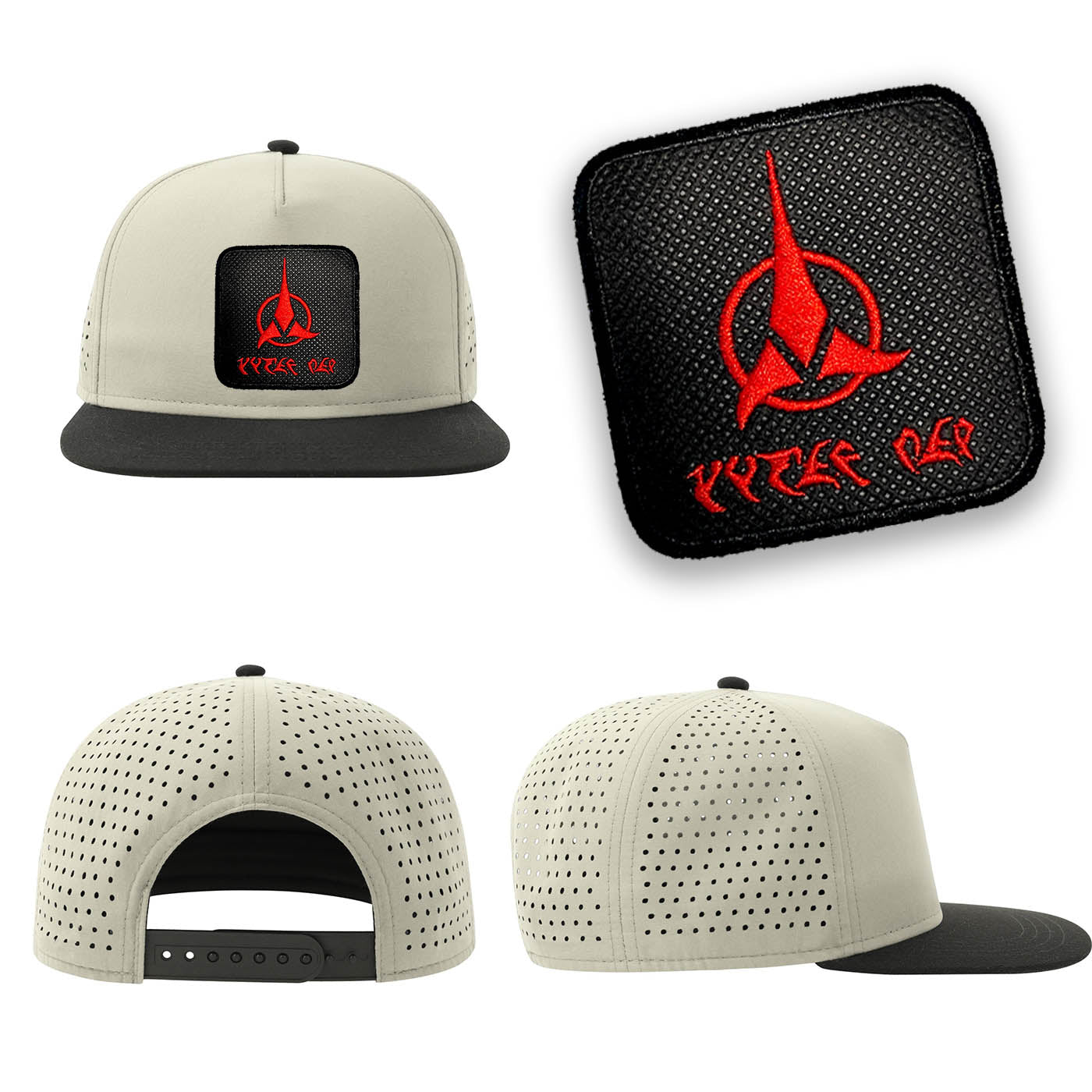 Klingons Streetwear Light Grey Hat with Flat Visor Embroidered Patch