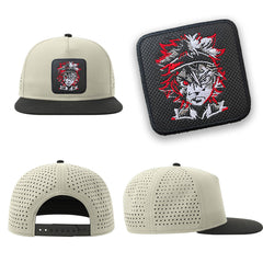 Black Clover Streetwear Light Grey Hat with Flat Visor Embroidered Patch