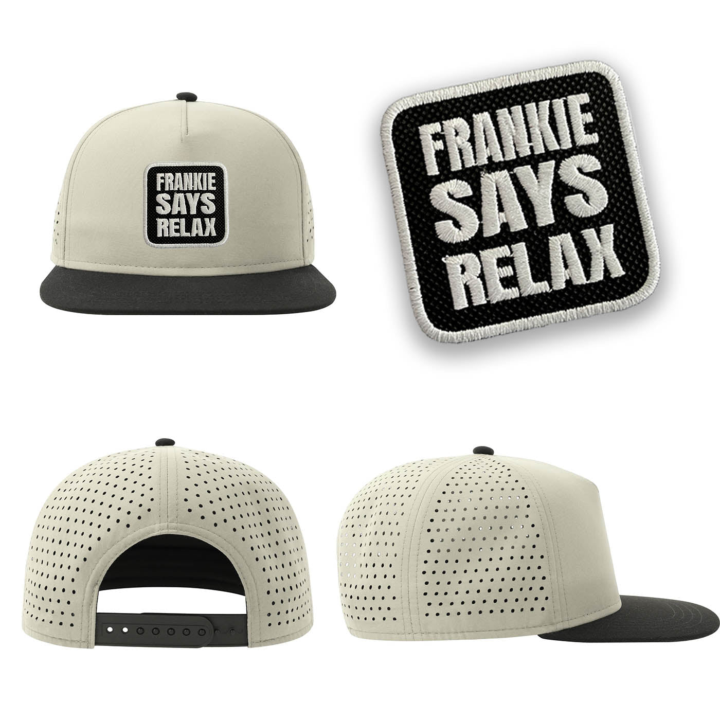 Frankie Says Relax Streetwear Light Grey Hat with Flat Visor