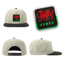 CYMRU Streetwear Light Grey Hat with Flat Visor Embroidered Patch
