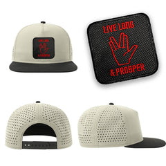 Live Long & Prosper Streetwear Light Grey Hat with Flat Visor Embroidered Patch