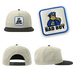 Bad Boy Streetwear Light Grey Hat with Flat Visor Embroidered Patch