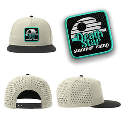Death Star Streetwear Light Grey Hat with Flat Visor Embroidered Patch