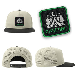 Camping Outdoor Streetwear Light Grey Hat with Flat Visor Embroidered Patch