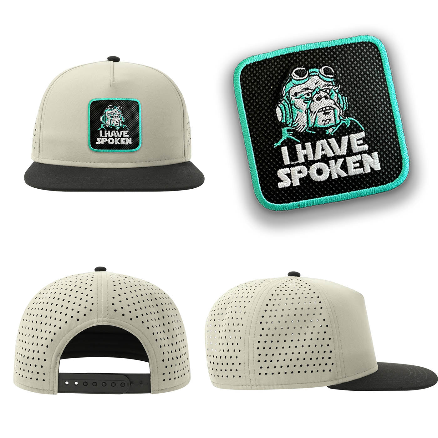 I Have Spoken Streetwear Light Grey Hat with Flat Visor Embroidered Patch