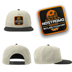 Nostromo Uscss Streetwear Light Grey Hat with Flat Visor Embroidered Patch