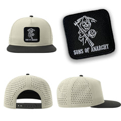 SAMCRO Streetwear Light Grey Hat with Flat Visor Embroidered Patch