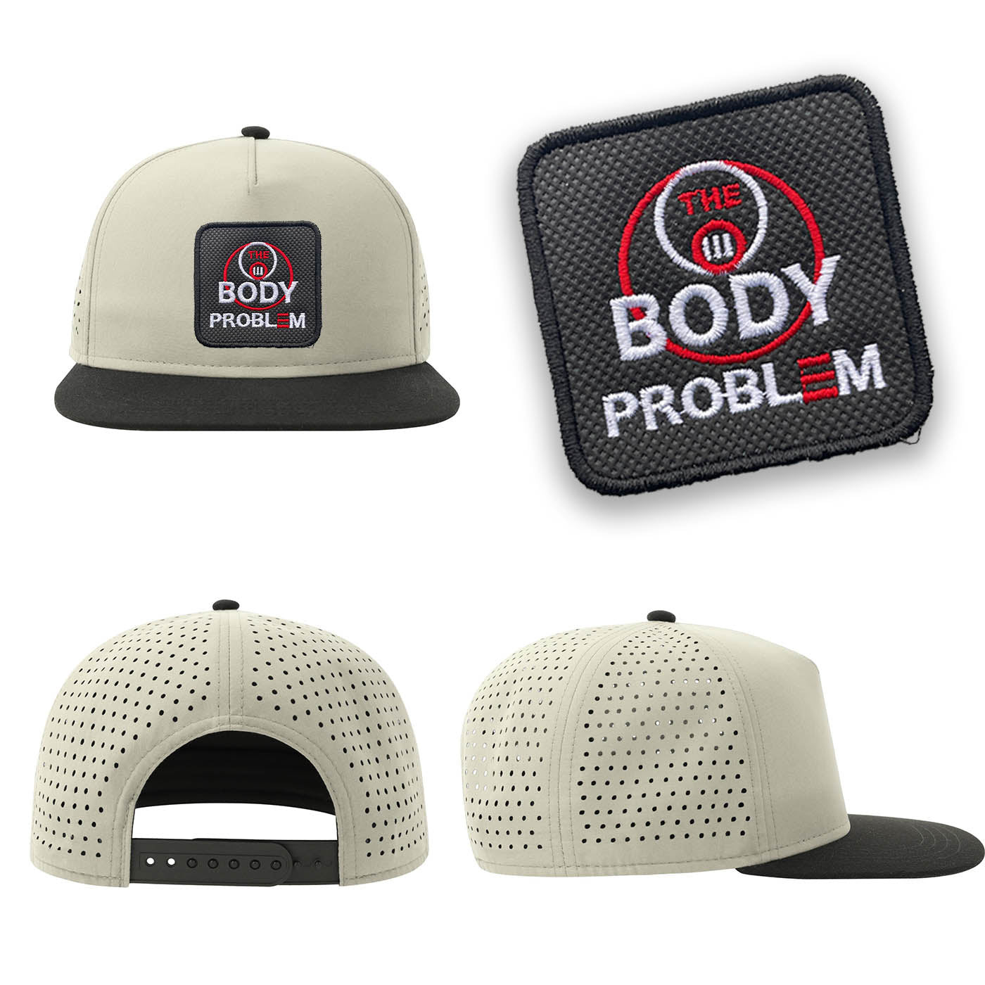 3 Body Problem Streetwear Light Grey Hat with Flat Visor Embroidered Patch