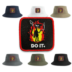 Sarcastic Devil Do It Bucket Hat Embroidered Patch