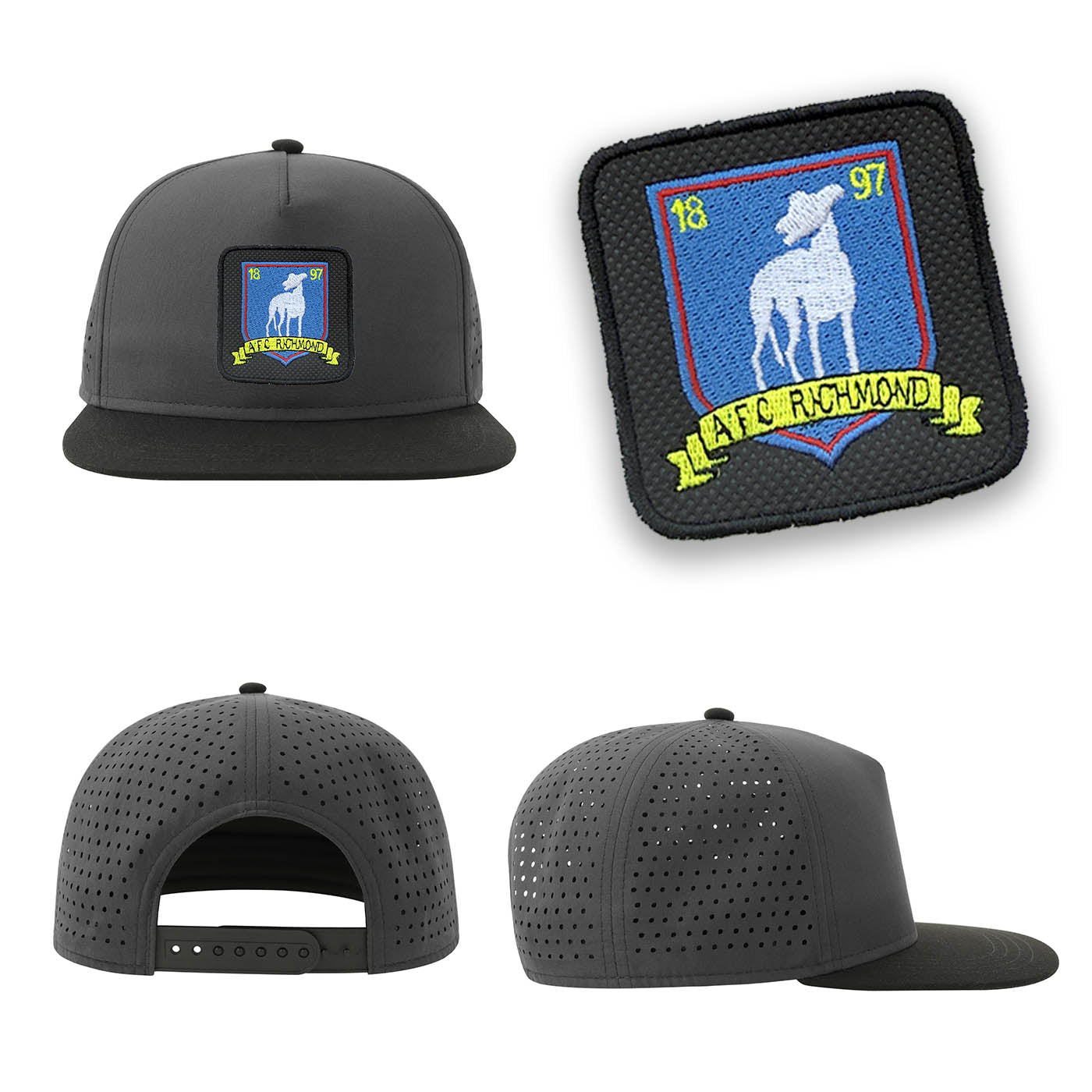 Ted Lasso Streetwear Hat with Flat Visor Embroidered Patch Grey