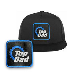 Top Dad Trucker Hat Embroidered Snapback Trucker Mesh Cap Black, White, Grey