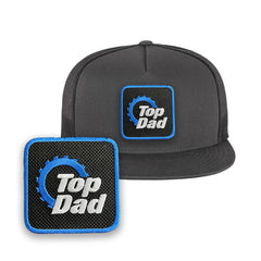 Top Dad Trucker Hat Embroidered Snapback Trucker Mesh Cap Black, White, Grey