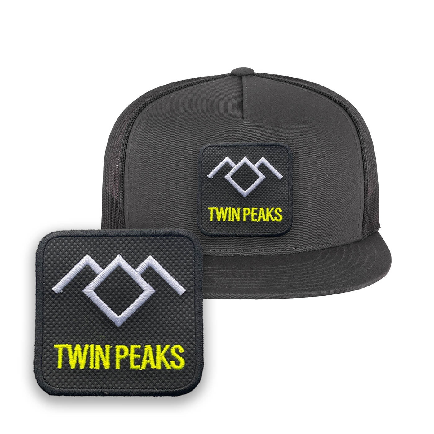David Lynch Hat Embroidered Trucker Mesh Black Grey Twin Peaks