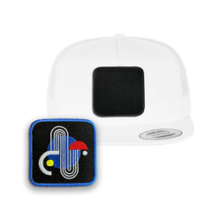 Bauhaus Trucker Hat with Removable Hook & Loop Patch | Embroidered Arty Snapback Cap | Black, White & Grey Modern Design Hat