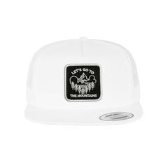 Mountains Trucker Hat Embroidered Outdoor Snapback Trucker Cap Black, White, Grey