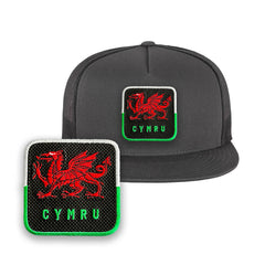Wales Cap Embroidered Patch Cymru Trucker Mesh Hat Black, Blue, White