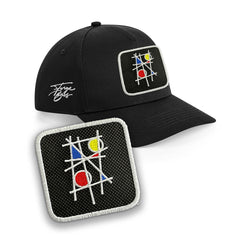 Mondrian Art Cap Embroidered Patch Hat Arty Black, White, Grey Baseball Cap Urbanwear 5 Pannel Snapback