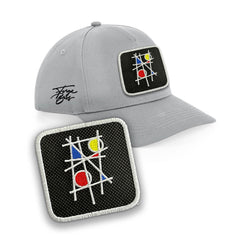 Mondrian Art Cap Embroidered Patch Hat Arty Black, White, Grey Baseball Cap Urbanwear 5 Pannel Snapback