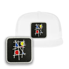 Mondorian Trucker Hat Embroidered Velcro Arty Snapback Trucker Cap Black, White, Grey