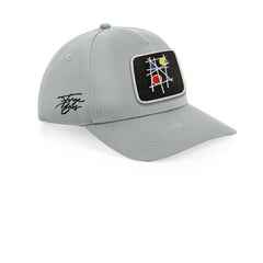 Mondrian Art Cap Embroidered Velcro Patch Hat Arty Black, White, Grey - Forge Bros