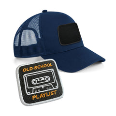 Old school Cap Embroidered Patch Nostalgia Snapback Trucker Hat Black, White, Grey