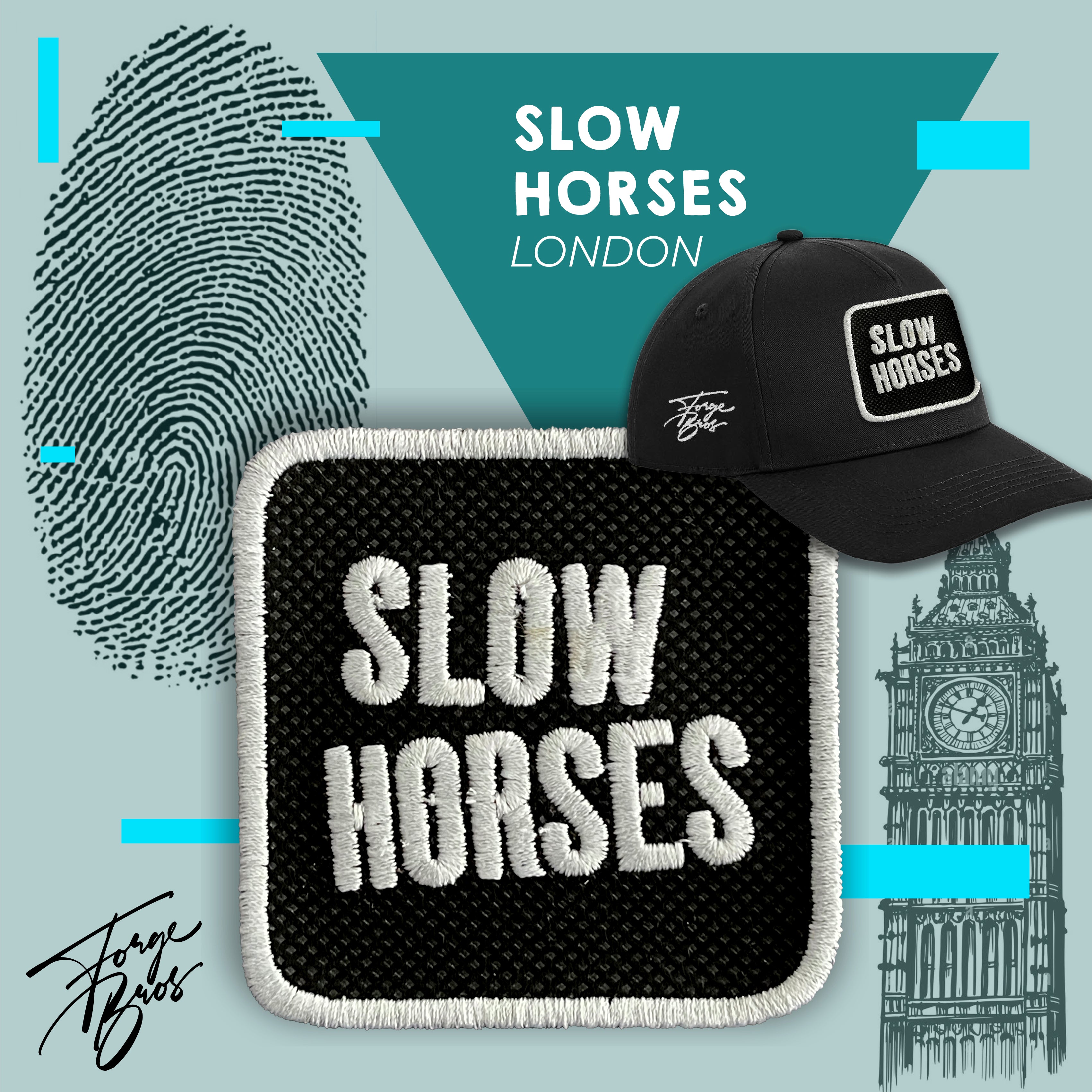 Slow Horses Cap Embroidered Hook & Loop Patch Jackson Lamb Hat Black