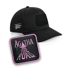 Agatha Down The Road Black Cap Embroidered Patch Movie Hat