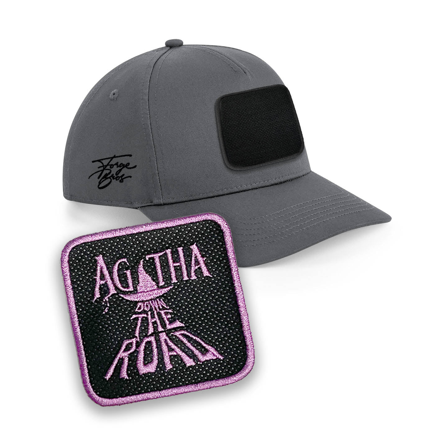 Agatha Down The Road Grey Cap Embroidered Patch Movie Hat