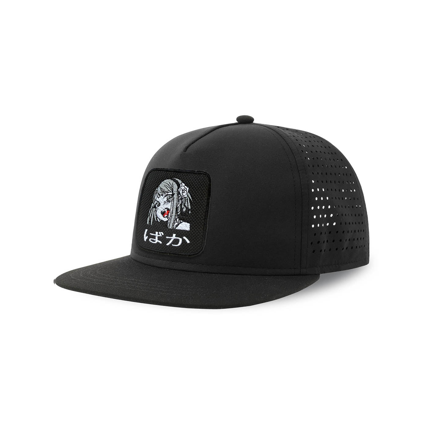 Ahegao Otaku Streetwear Hat with Flat Visor Embroidered Patch