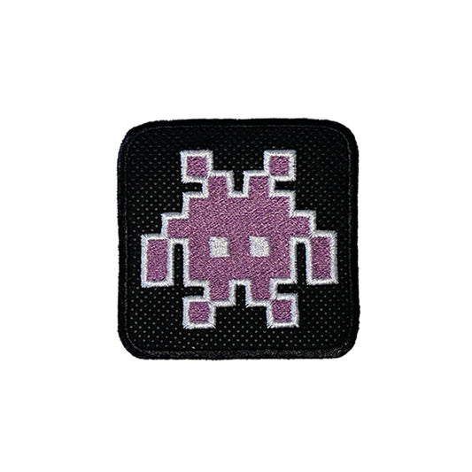 Backpack with Alien Retro Monster Emoji Embroidered Patch