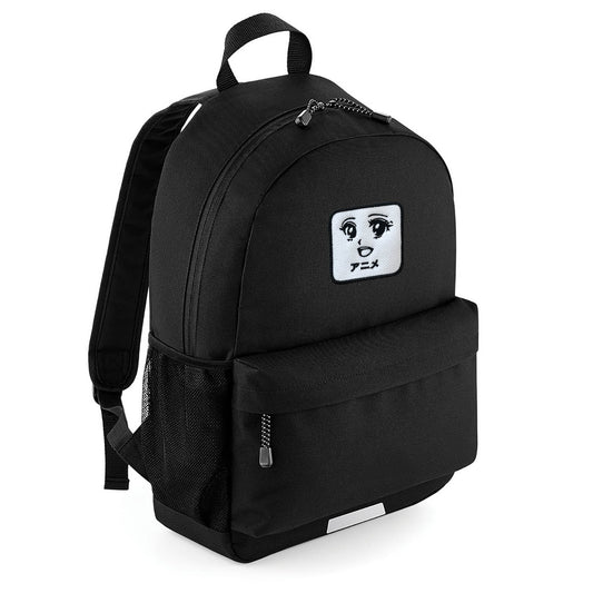 Backpack Anime Kawaii Face Embroidered Patch Black