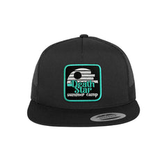 Death Star Trucker Hat Embroidered Velcro Snapback Trucker Cap Black, White, Grey