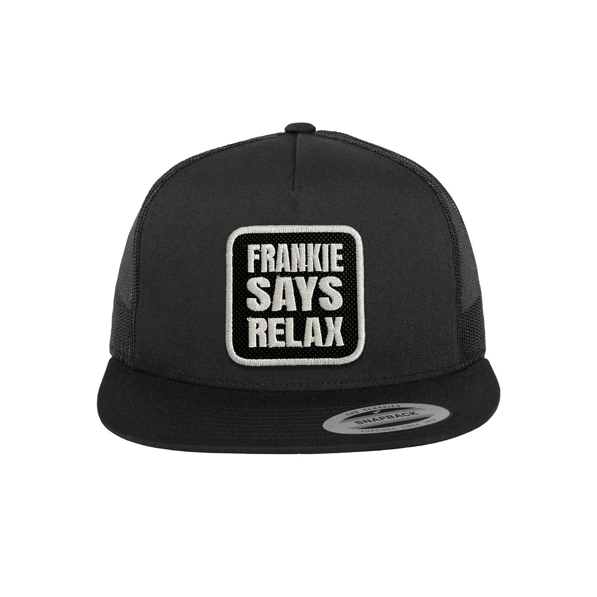 Frankie Says Relax Trucker Hat Embroidered Music Snapback mesh Cap Black, White, Grey