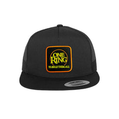 One Ring Trucker Hat Embroidered Velcro LOTR Snapback Trucker Cap Black, White, Grey